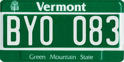 VT license plate BYO083