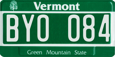 VT license plate BYO084