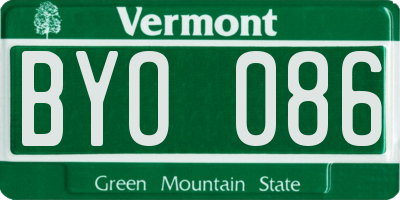 VT license plate BYO086