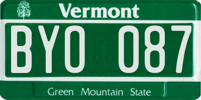 VT license plate BYO087
