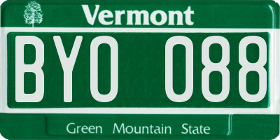 VT license plate BYO088