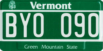 VT license plate BYO090