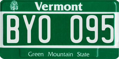VT license plate BYO095