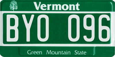 VT license plate BYO096