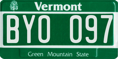 VT license plate BYO097