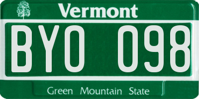 VT license plate BYO098