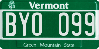 VT license plate BYO099