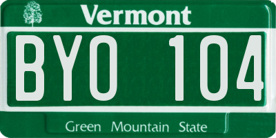 VT license plate BYO104