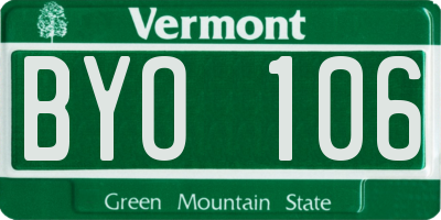VT license plate BYO106