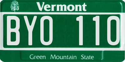 VT license plate BYO110