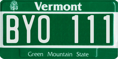 VT license plate BYO111