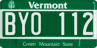 VT license plate BYO112