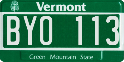 VT license plate BYO113