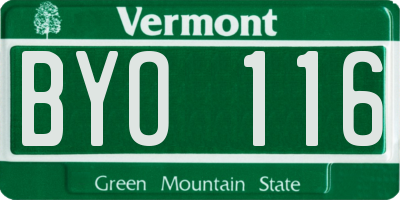 VT license plate BYO116