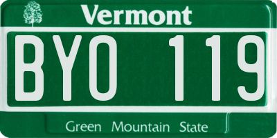 VT license plate BYO119