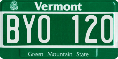 VT license plate BYO120
