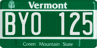 VT license plate BYO125
