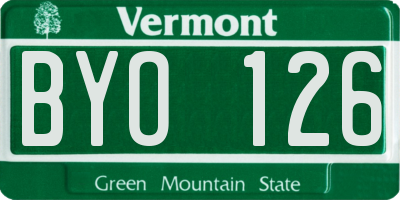 VT license plate BYO126