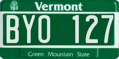 VT license plate BYO127