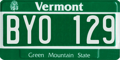 VT license plate BYO129