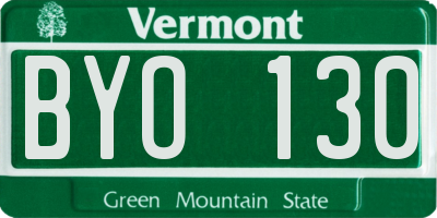 VT license plate BYO130
