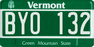 VT license plate BYO132
