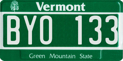 VT license plate BYO133