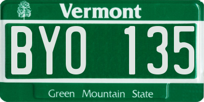 VT license plate BYO135