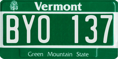VT license plate BYO137