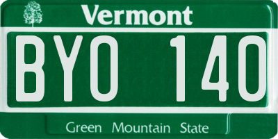 VT license plate BYO140