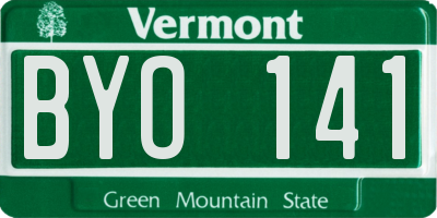 VT license plate BYO141