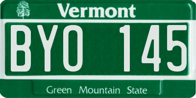 VT license plate BYO145