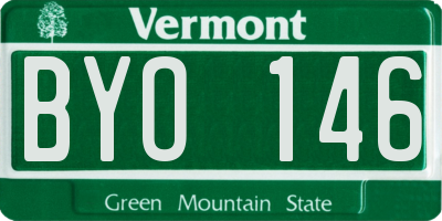 VT license plate BYO146