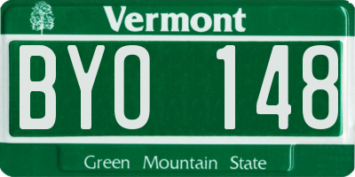 VT license plate BYO148
