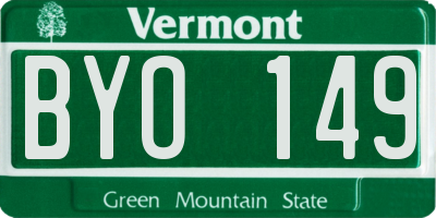 VT license plate BYO149