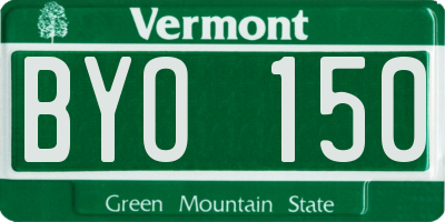 VT license plate BYO150