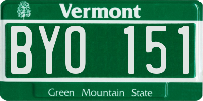 VT license plate BYO151