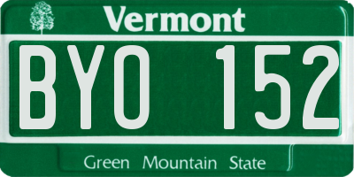 VT license plate BYO152