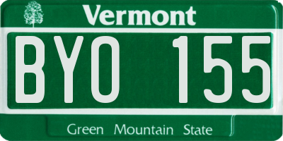 VT license plate BYO155