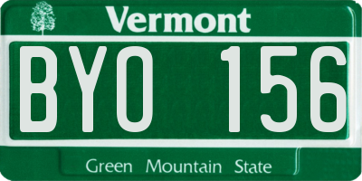 VT license plate BYO156