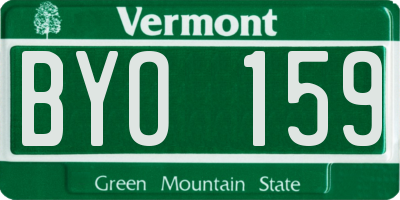 VT license plate BYO159