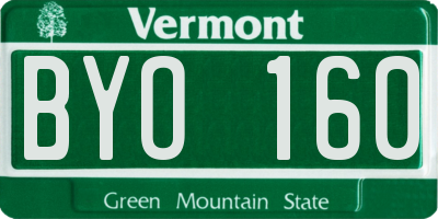 VT license plate BYO160