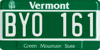 VT license plate BYO161