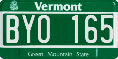 VT license plate BYO165