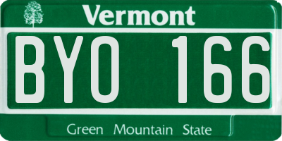 VT license plate BYO166