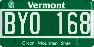 VT license plate BYO168