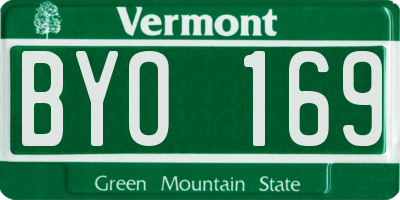 VT license plate BYO169