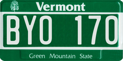 VT license plate BYO170