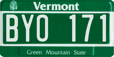 VT license plate BYO171