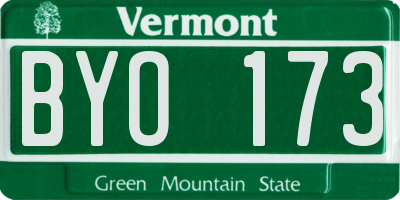 VT license plate BYO173